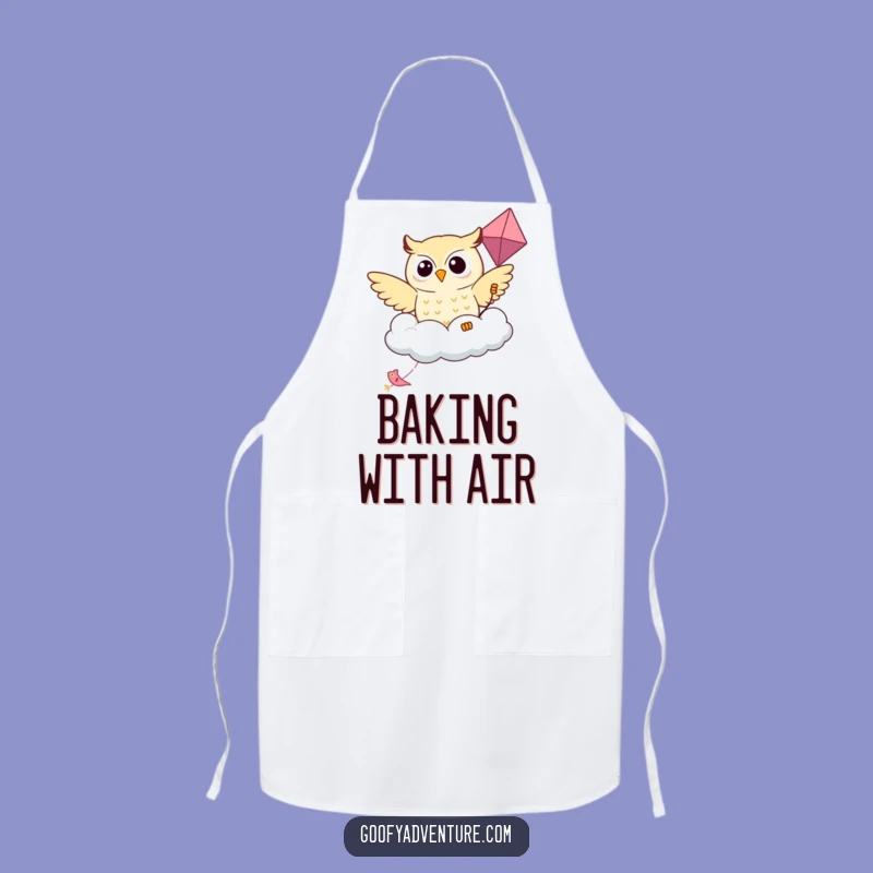 Funny Kawaii Owl Cloud Kite Apron - Whimsical Kitchen Accessory