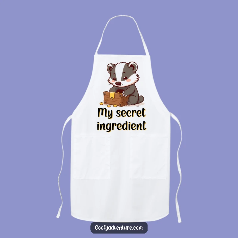 Funny Badger Treasure Chest Apron: Cook Like a Clever Chef