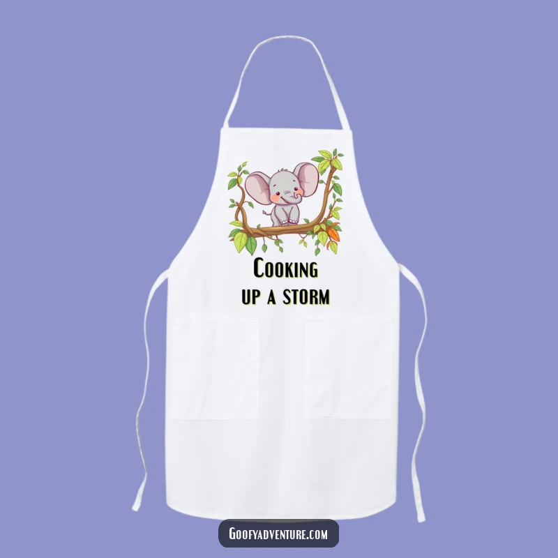 Funny Elephant Explorer Apron: Chef Jungle Adventure Kitchen Gift