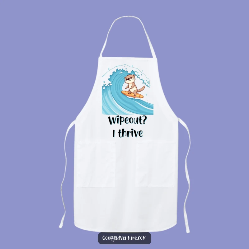 Funny Otter Surfing Apron: Happy Beach Kitchen Wear, Practical and Funny Gift!
