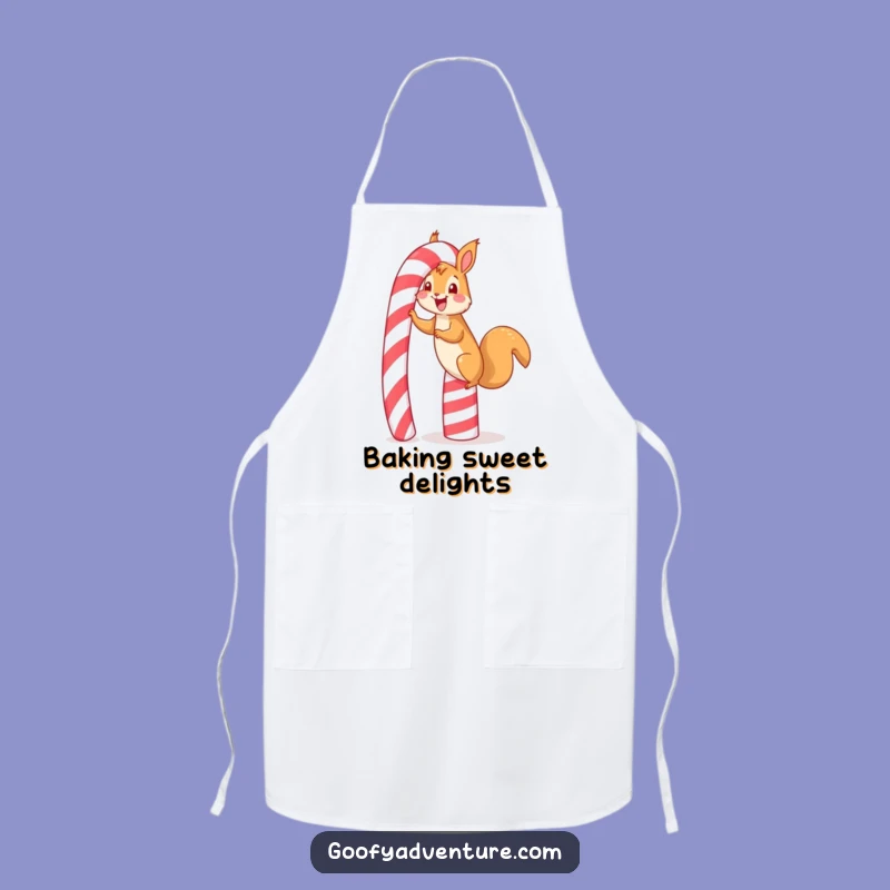 Funny Squirrel Candy Cane Apron: Cook & Climb, Sweet Style, Kitchen Gift