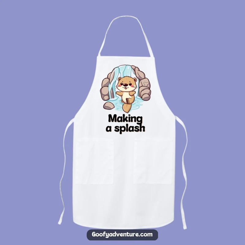 Funny Otter Apron, Kitchen Water Fun, Playful Cooking Gift