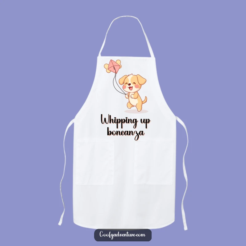 Funny Puppy Bone Kite Apron: Cook Up Laughs in the Kitchen