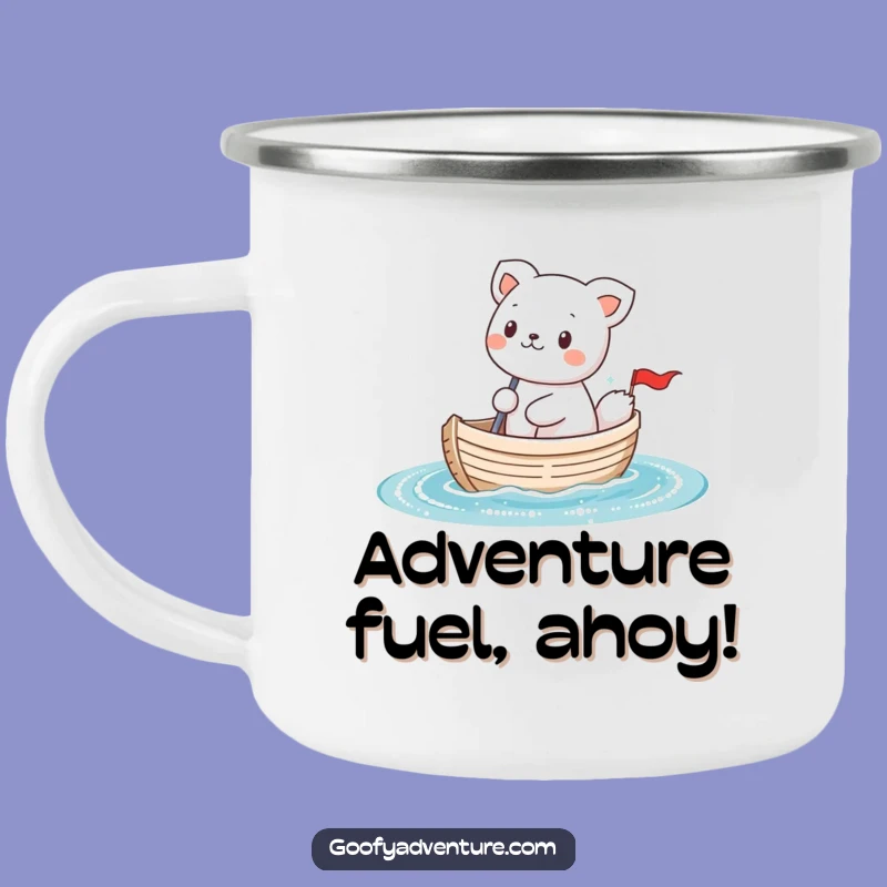 Funny Kawaii Animal Sailing Camping Mug: Tiny Boat Adventure, Durable Outdoor Gift