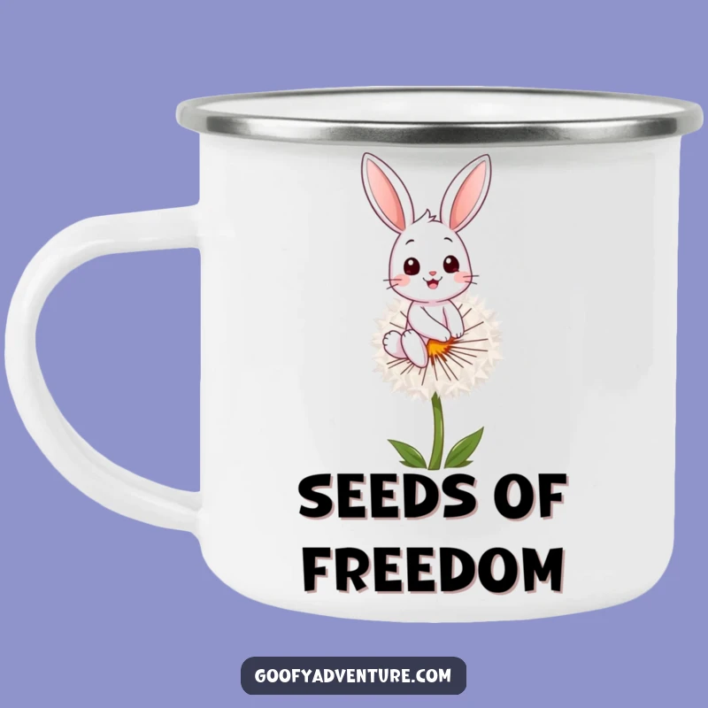 Funny Bunny Dandelion Camping Mug: Adventure Fuel for Your Next Funny Outing