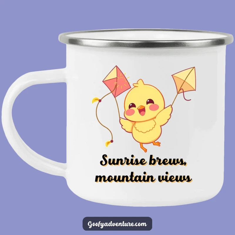 Funny Chick Sunshine Kite Camping Mug: Happy Campfire Brew