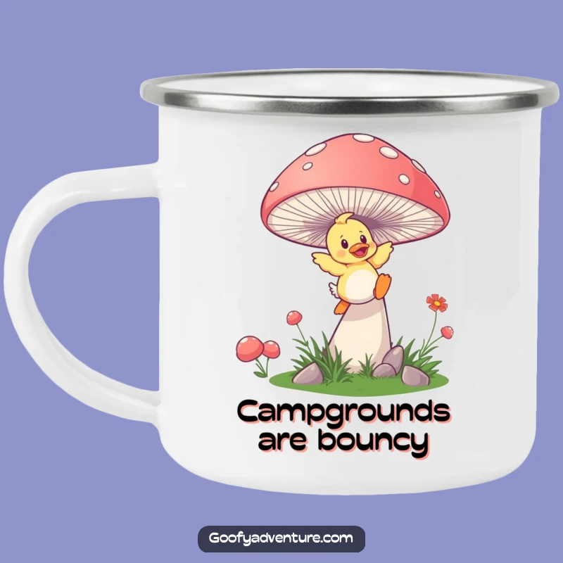 Funny Duckling Mushroom Camping Mug - Playful Adventure Drinkware