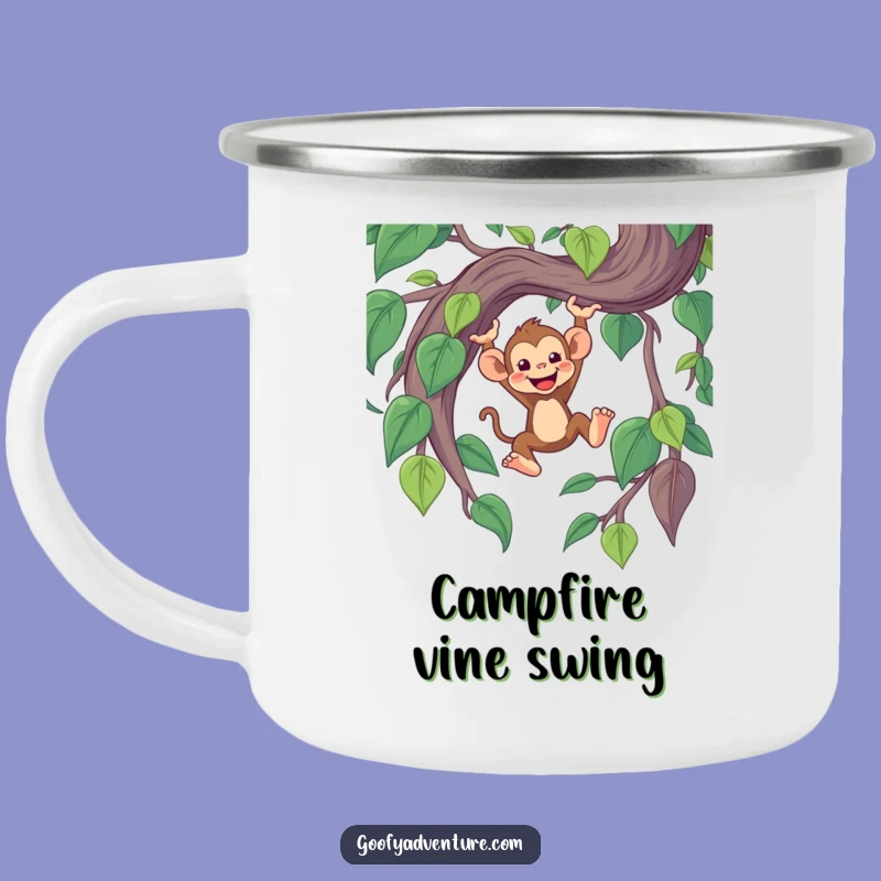 Funny Monkey Vine Camping Mug: Durable Monkey Mug for Jungle Adventures, Eco-Friendly Funny Gift!