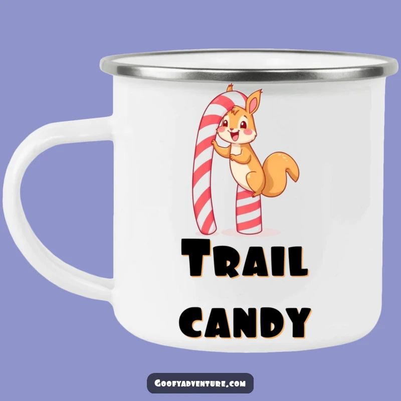 Funny Squirrel Candy Cane Camping Mug: Sweet Adventures, Holiday Fun, Adventure Gift