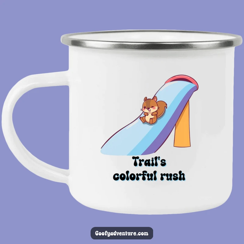 Funny Squirrel Rainbow Slide Camping Mug: Adventure Fuel for Your Next Hilarious Trip