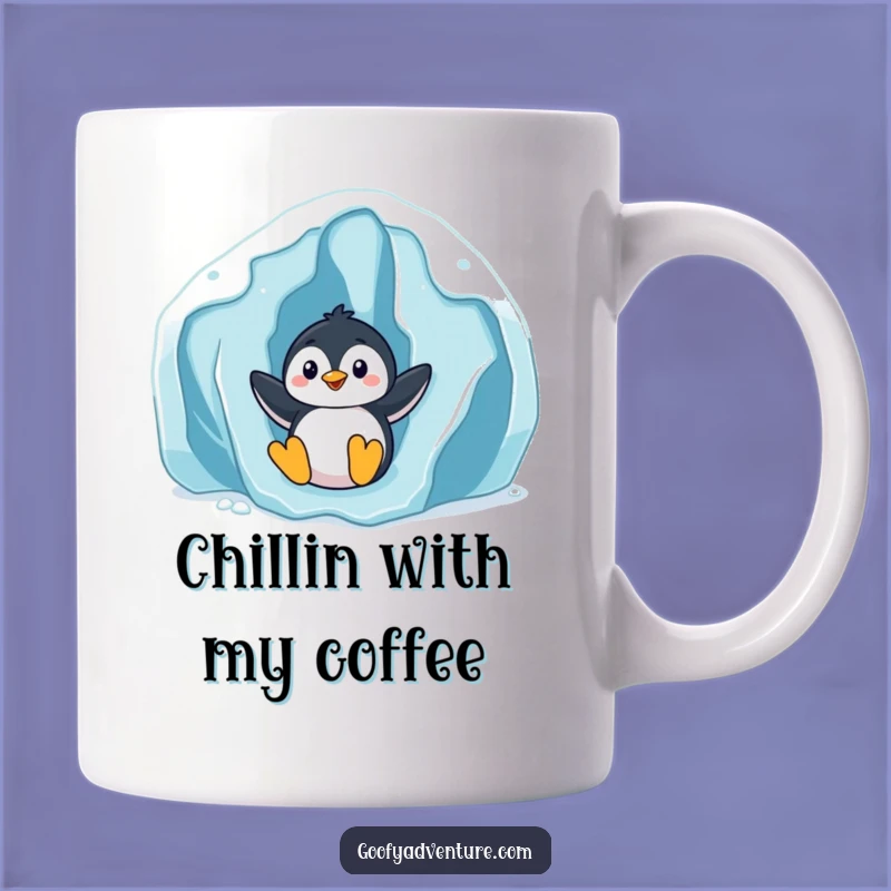 Funny Penguin Slider Mug: Playful Glacier Fun Character Gift