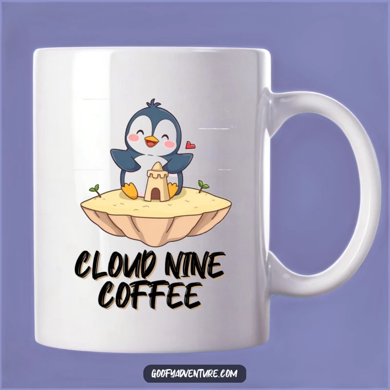Funny Penguin Sandcastle Mug - Giggling Cloud Dweller Gift for Penguin Lovers!