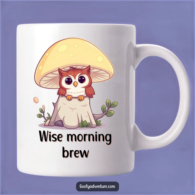 Funny Owl Mushroom Mug: Curious Night Creature Gift for Whimsical Souls