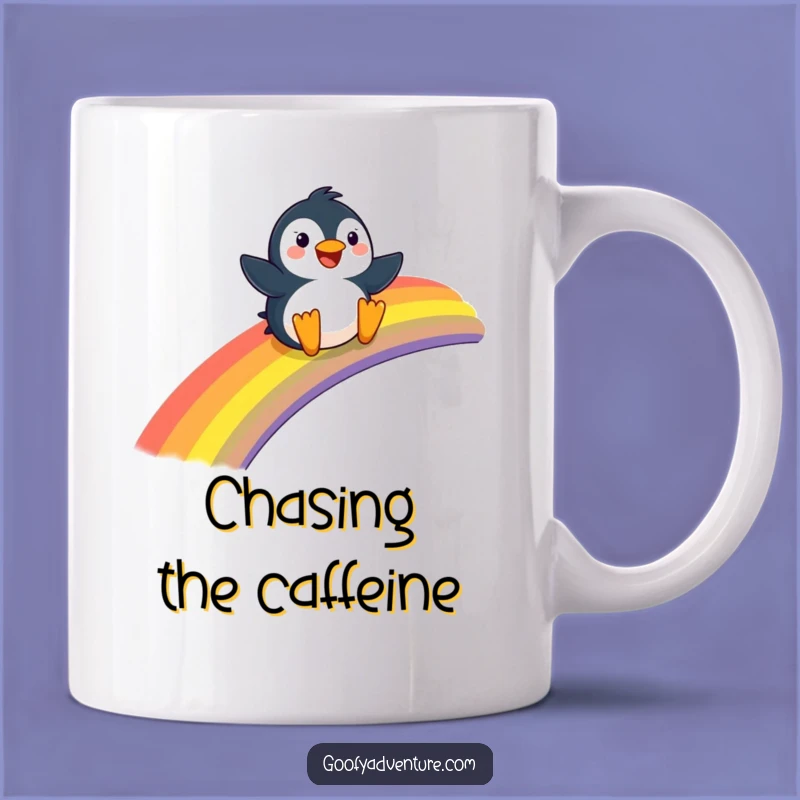Funny Penguin Rainbow Mug - Joyful Sliding Gift for Dreamers