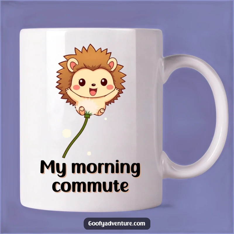 Funny Dandelion Hedgehog Mug: Adorable Hedgehog Soaring Gift for Animal Lovers