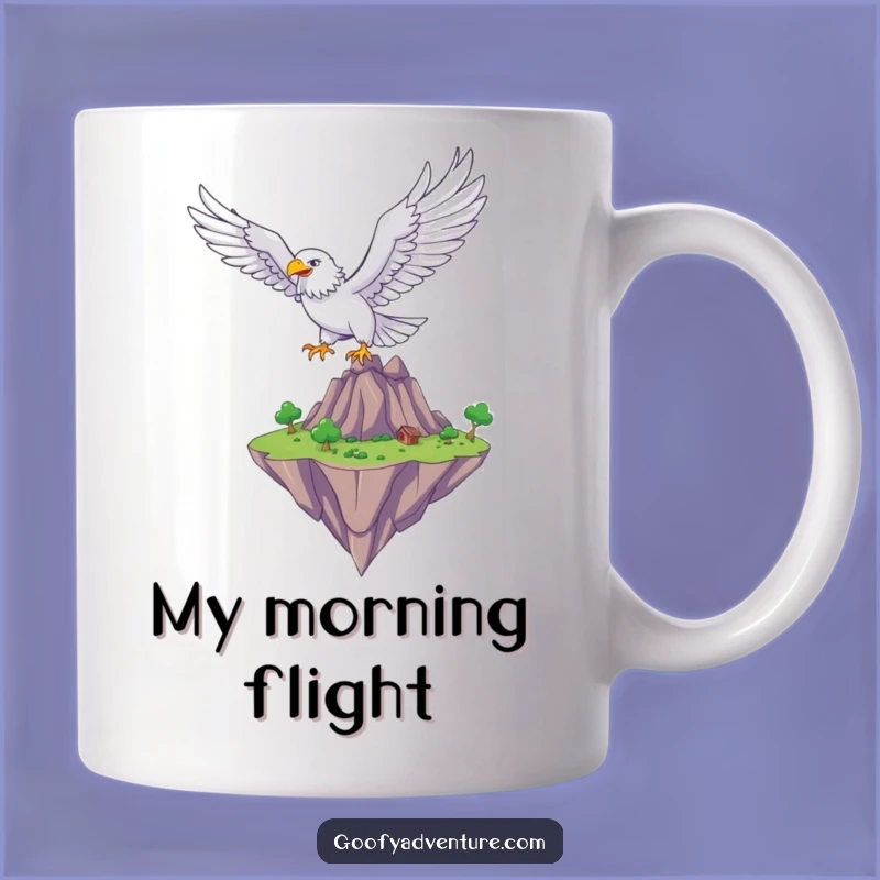 Funny Eagle Flyer Mug: Fantastical Sky Peak Character Gift