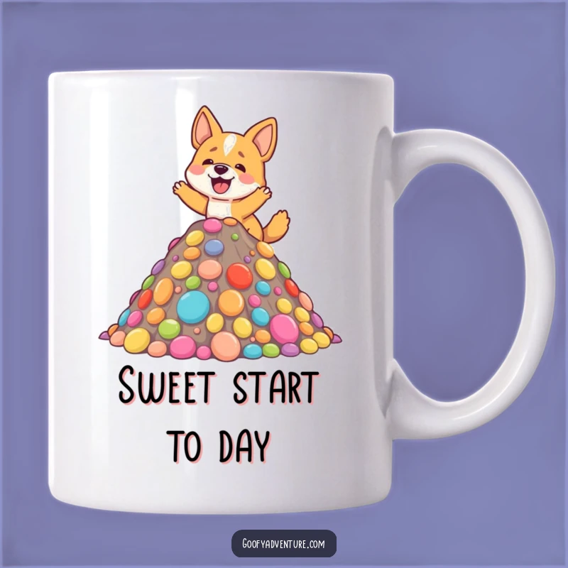 Funny Dog Candy Mountain Mug: Sweet Victory Gift for Energetic Pups