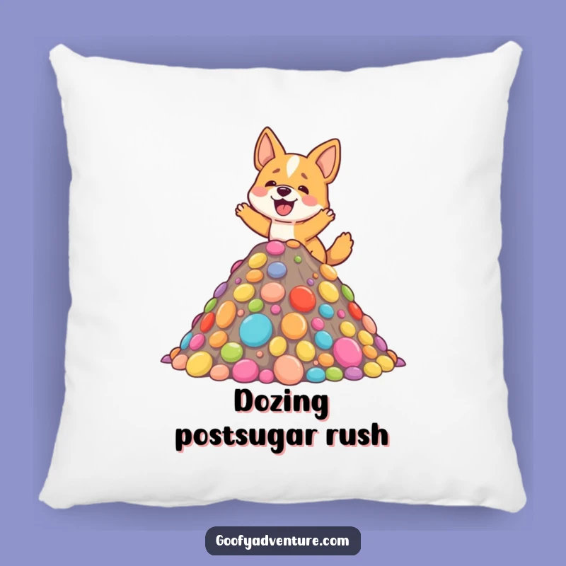 Funny Dog Candy Comfort Pillow: Snuggle Up with Sweet Adventures