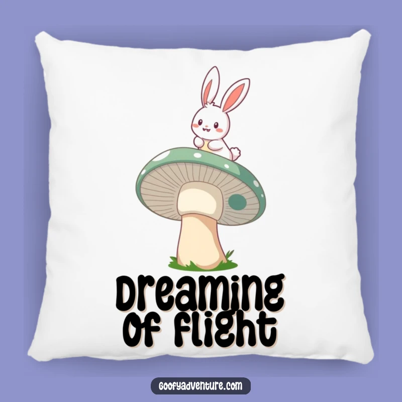Funny Bunny Mushroom Rider Pillow: Cozy Magic, Whimsical Comfort, Accent Gift
