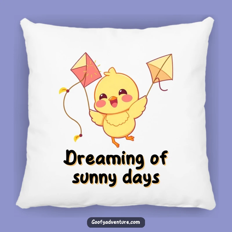 Funny Chick Sunshine Kite Pillow: Cozy Smiles, Sunny Dreams