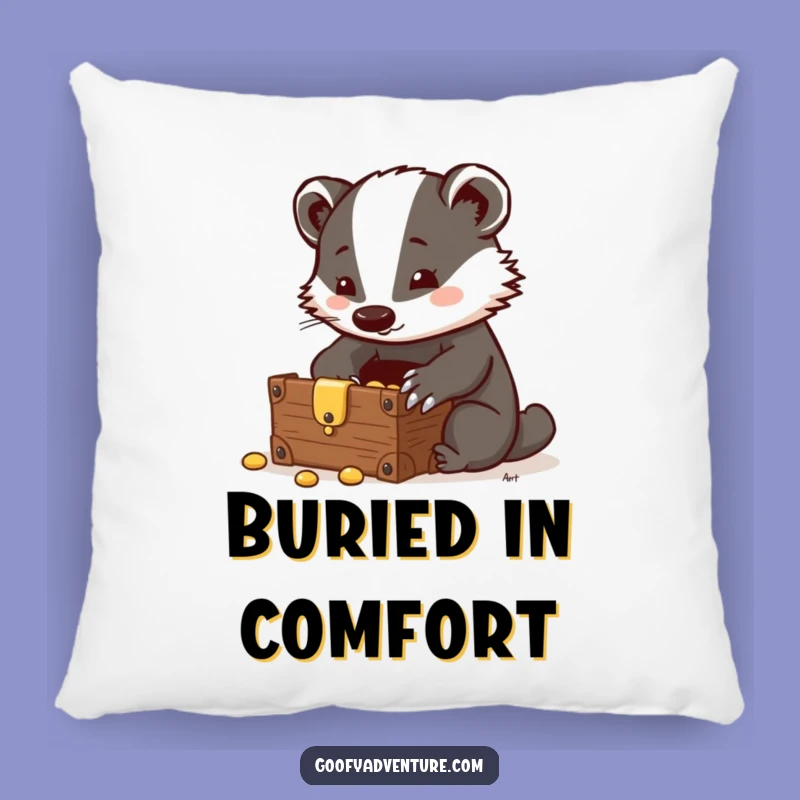 Funny Badger Treasure Chest Pillow: Cozy Comfort, Clever Finds