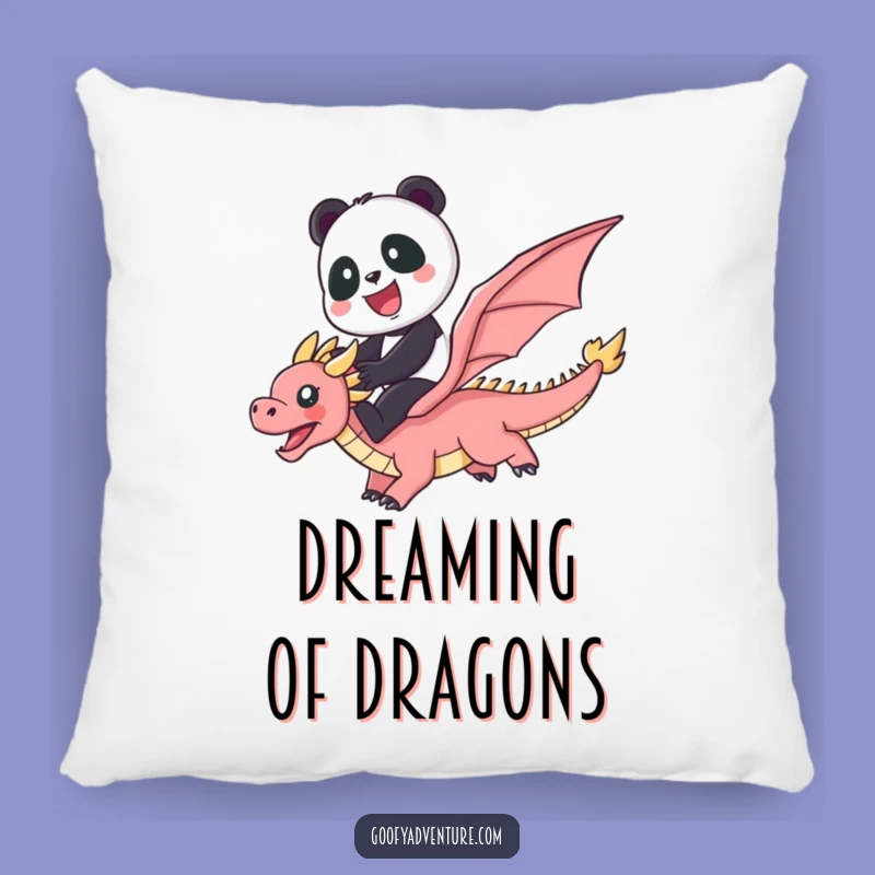 Funny Panda Dragon Rainbow Pillow: Cute Panda Dragon Plush Comfort, Adorable Funny Gift!