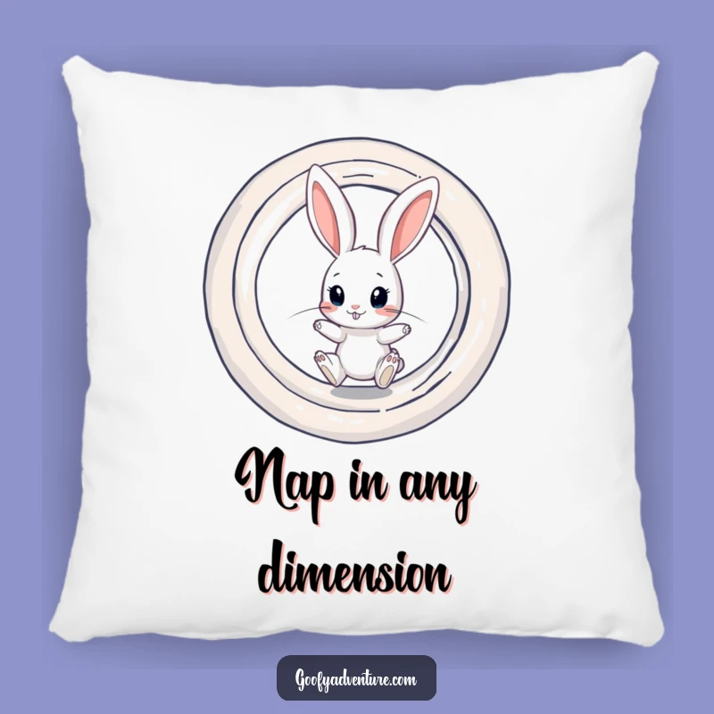 Funny Rabbit Portal Pillow: Cozy Curious Rabbit Cushion, Whimsical Funny Gift!