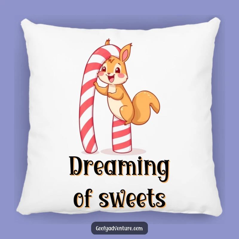 Funny Squirrel Candy Cane Pillow: Cozy Climb, Sweet Comfort, Accent Gift