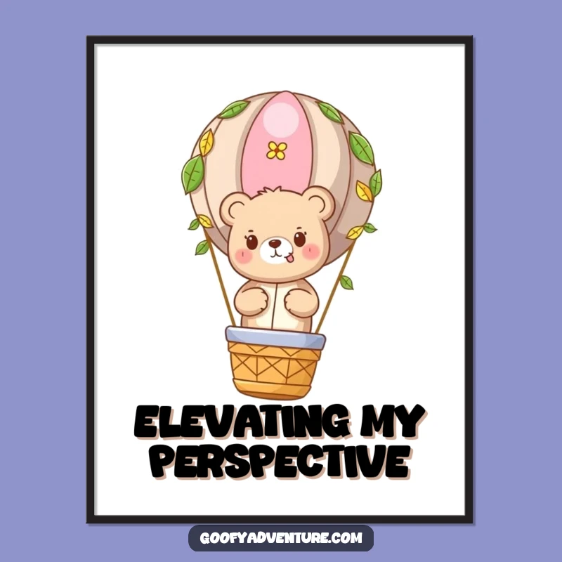 Funny Bear Adventure Art Print: Cute Bear for Your Wanderlust Space