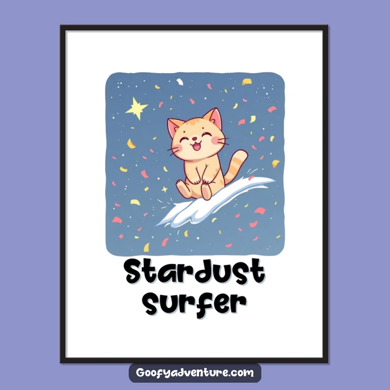 Funny Cat Confetti Cosmos Digital Art - Printable Hilarious Celestial Decor!