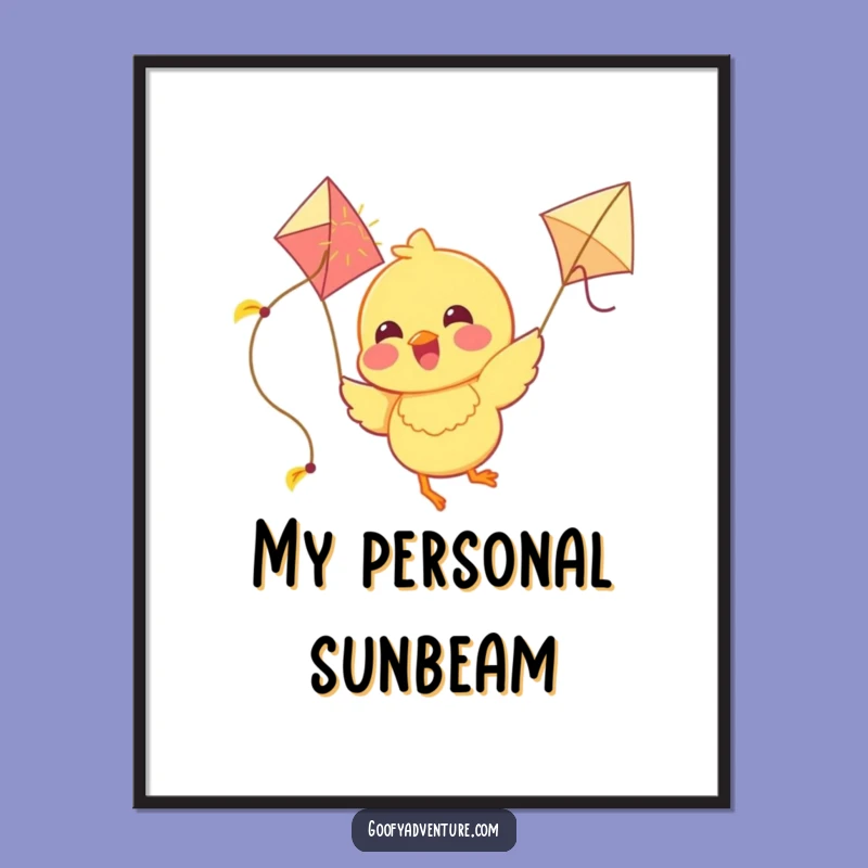 Funny Chick Sunshine Kite Digital Print: Instant Joyful Decor