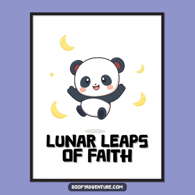 Funny Panda Moon Jumper Digital Print: Whimsical Art for Dreamers