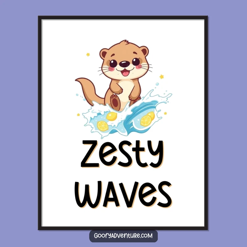Funny Otter Lemonade Wave Digital Art: Instant Hilarious Decor for Otter Lovers