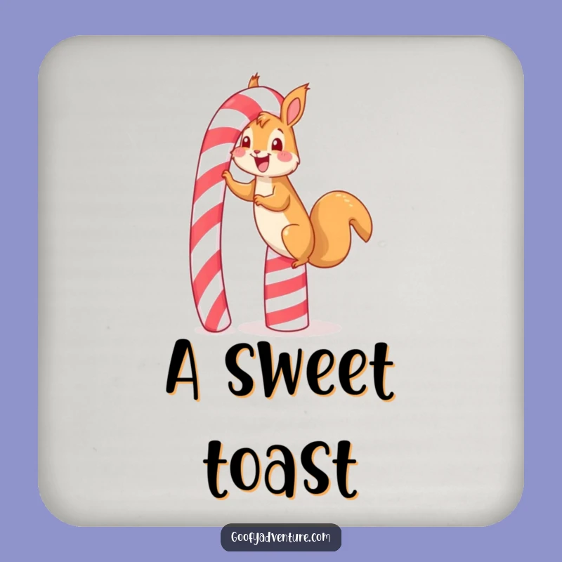 Funny Squirrel Candy Cane Coaster: Protect Surfaces, Sweet Climb, Useful Gift