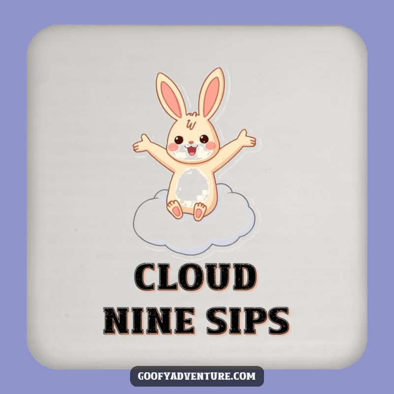 Funny Rabbit Flying Cloud Coaster: Protect Your Table, Cute Dreamy Gift!