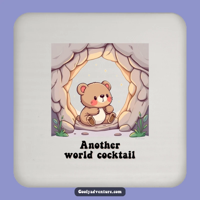 Funny Bear Cub Portal Coaster: Protect Surfaces with a Touch of Magic