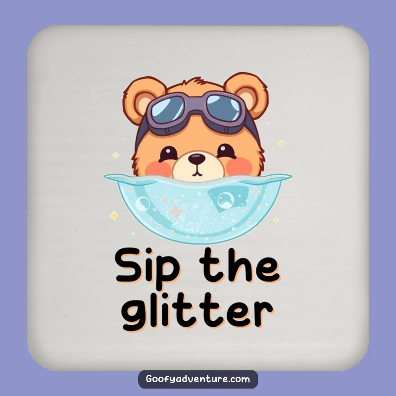 Funny Bear Stardust Coasters - Protect Surfaces with Cosmic Charm!