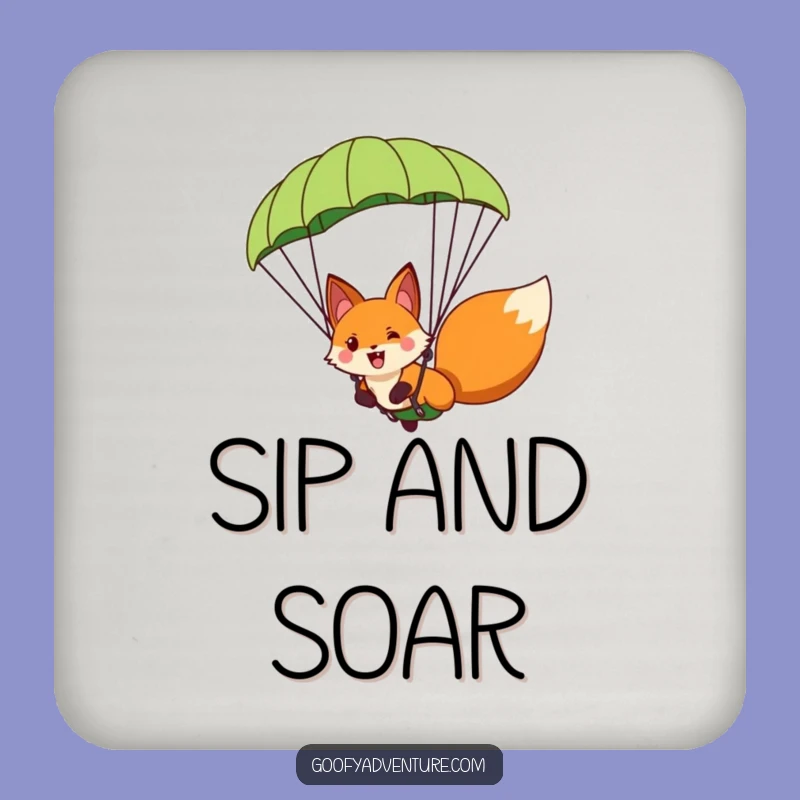 Funny Fox Paragliding Coaster - Protect Surfaces with Hilarious Adventure Style