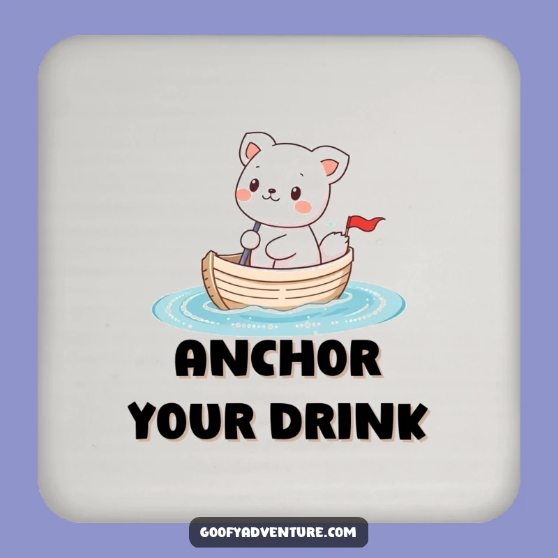 Funny Kawaii Animal Sailing Coaster: Cute Tiny Boat Protection, Whimsical Gift Set