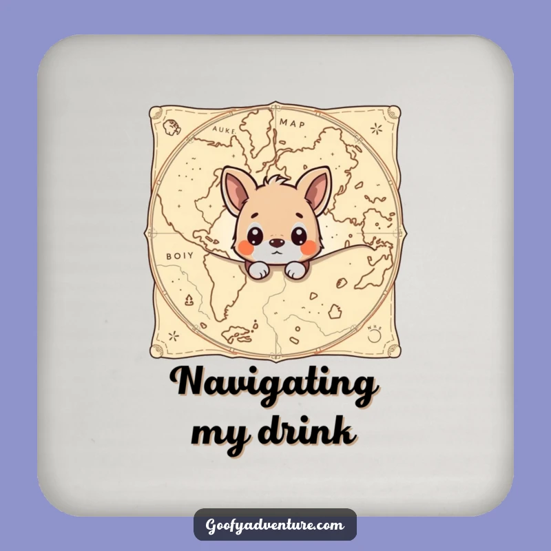Funny Map Coaster: Curious Animal Mystery Drink Protector Gift
