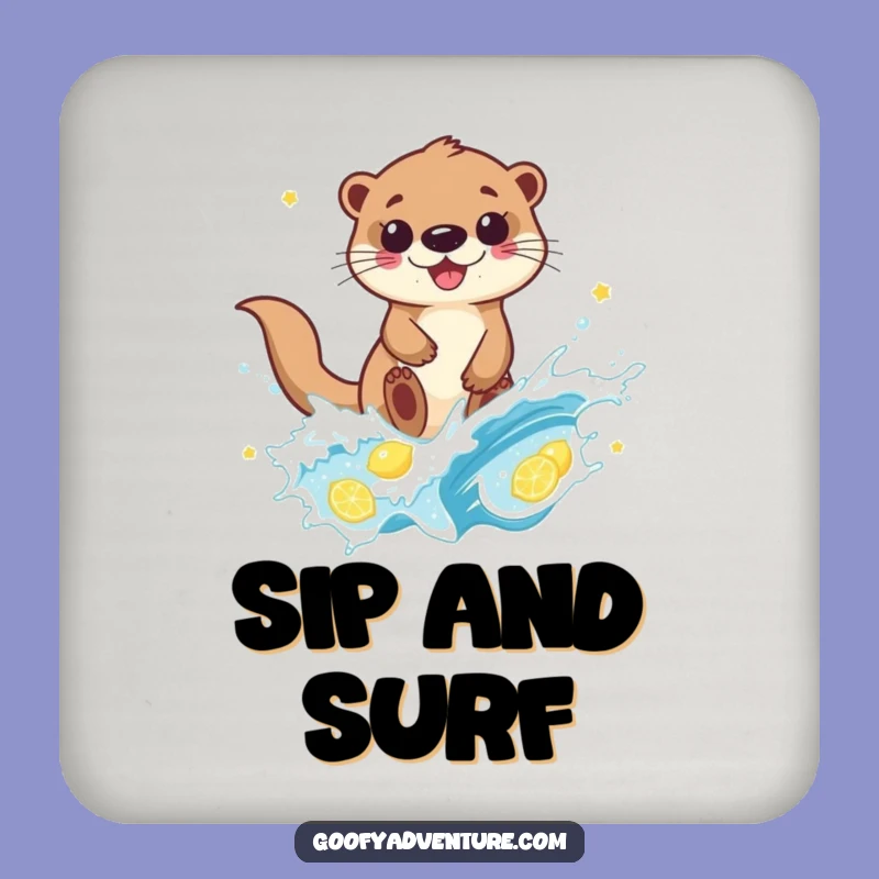 Funny Otter Lemonade Wave Coaster: Protect Surfaces with Hilarious Otter Charm