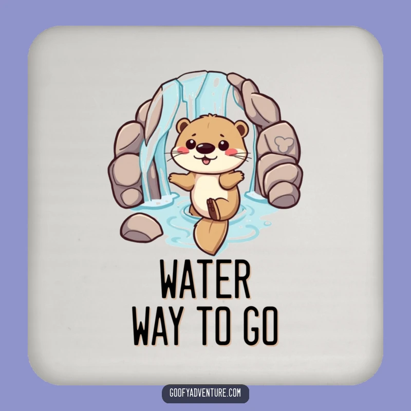 Funny Otter Coaster Set, Waterfall Protection, Playful Drink Gift