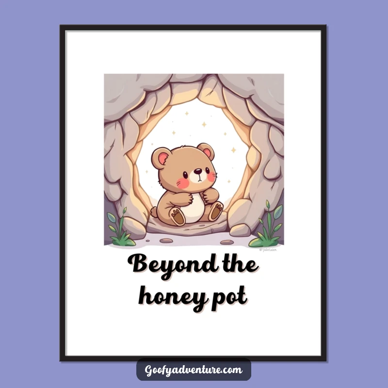 Funny Bear Cub Portal Poster: Decorate with Whimsy and Wonder