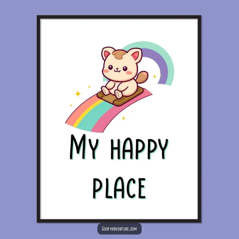 Funny Kawaii Rainbow Poster - Bring Joyful Art to Your Walls!