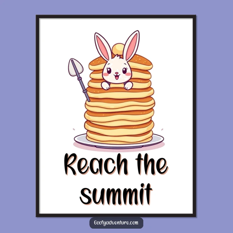 Funny Bunny Poster - Vibrant Pancake Scaling Art for Adventurous Spaces