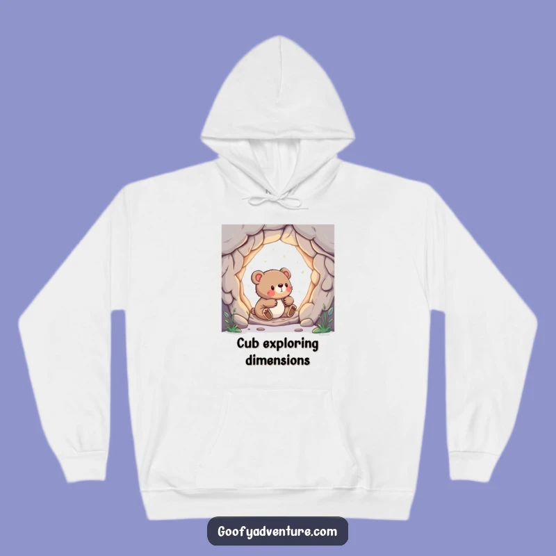 Funny Bear Cub Portal Hoodie: Cozy Up for Interdimensional Adventures