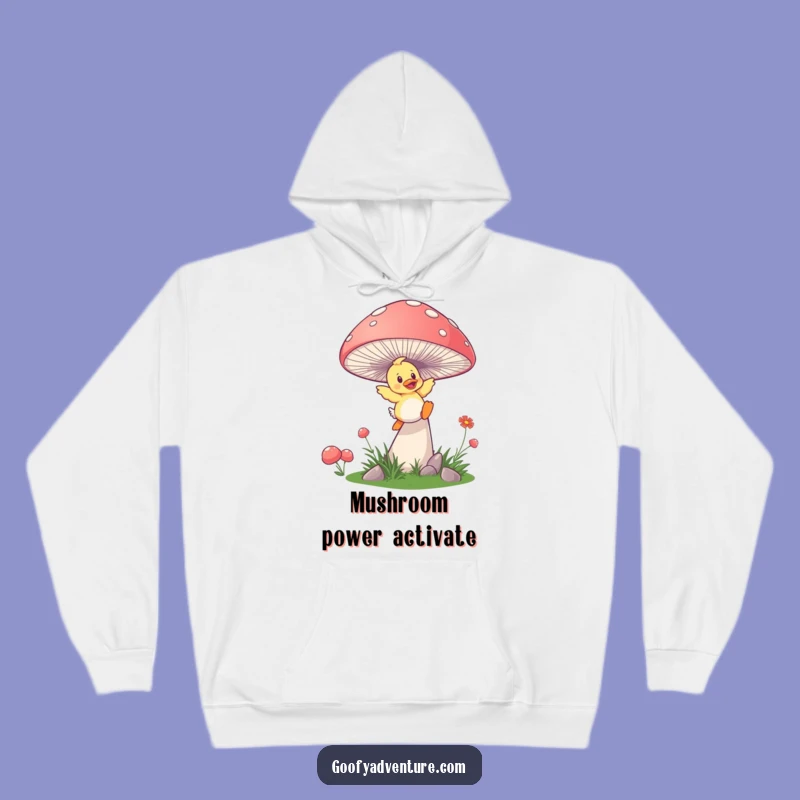 Funny Duckling Mushroom Hoodie - Cozy Playful Adventure Gear