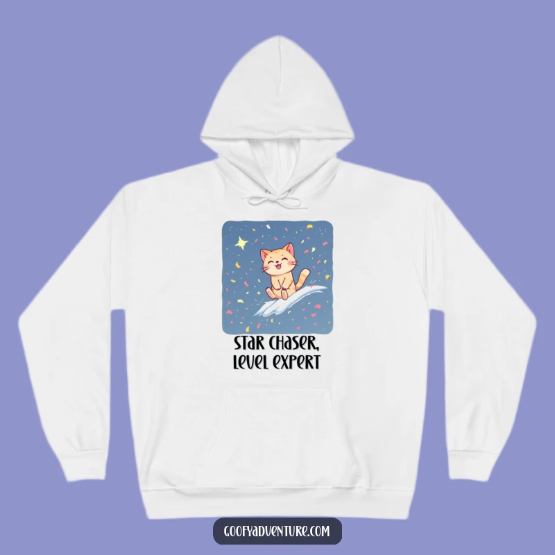 Cozy Funny Cat Confetti Cosmos Hoodie - Warm & Whimsical Galactic Gift!