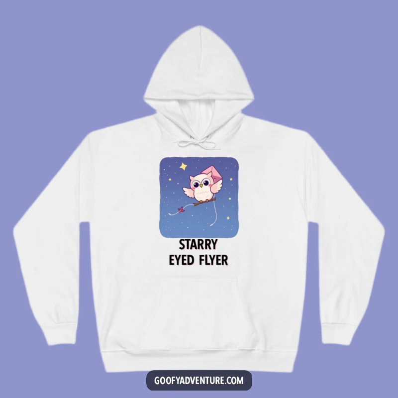 Cozy Funny Owl Kite Hoodie - Snuggle Up Under a Whimsical Starry Sky