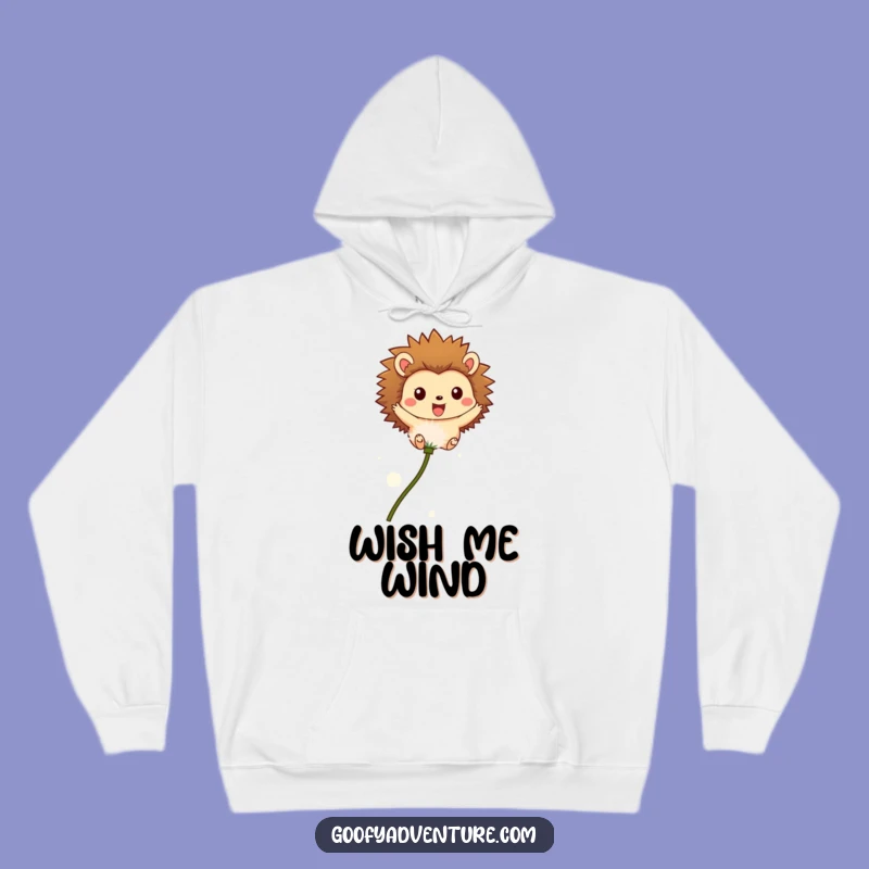 Funny Hedgehog Hoodie: Cozy Flying Hedgehog Dandelion Seed Sweatshirt Gift